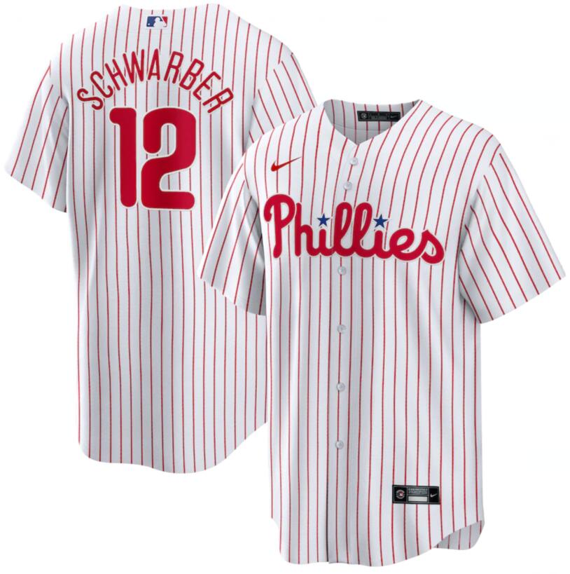 Phillies 12 Kyle Schwarber White Nike Cool Base Jersey