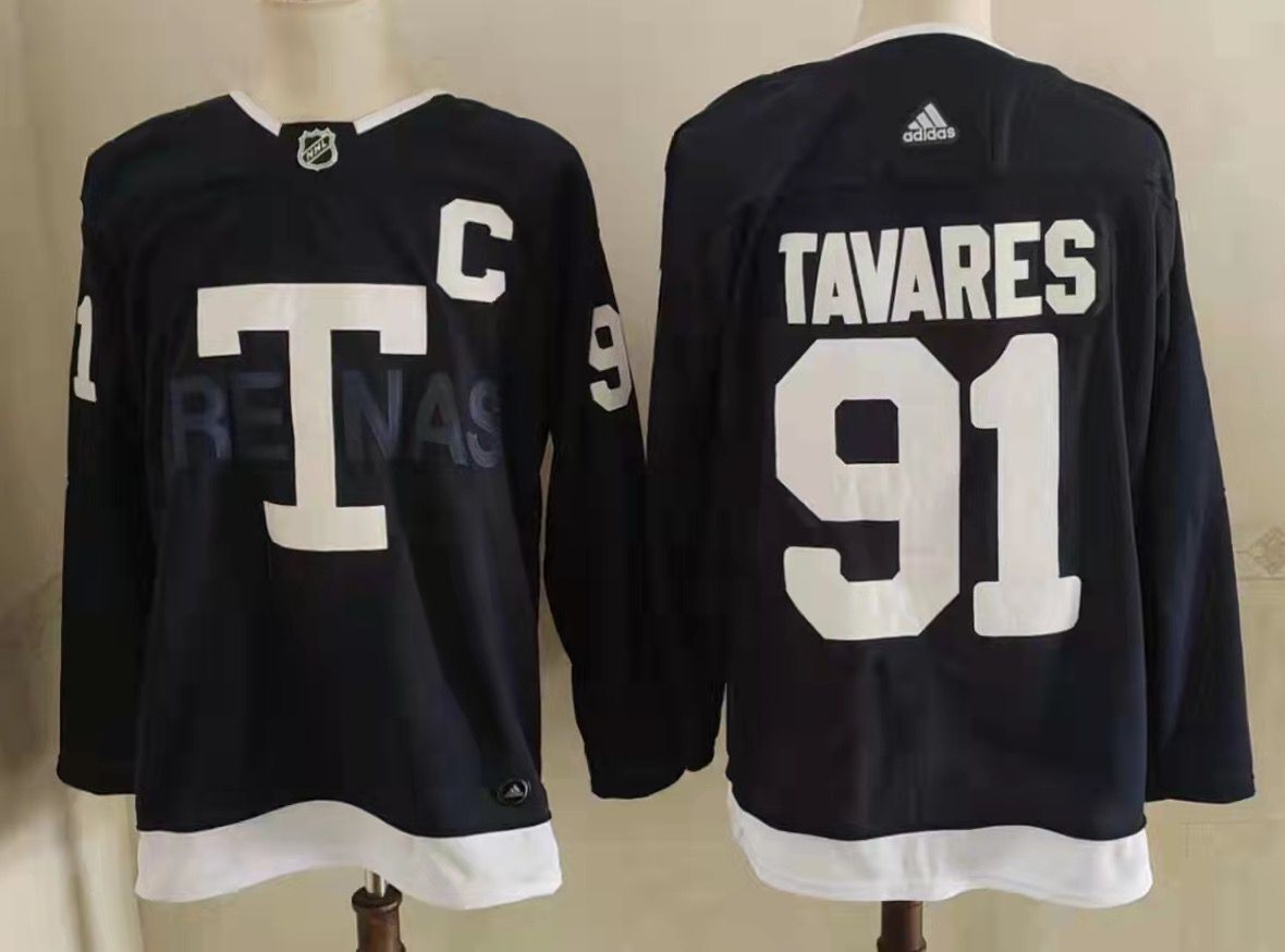 Maple Leafs 91 John Tavares Navy 2022 NHL Heritage Classic Adidas Jersey