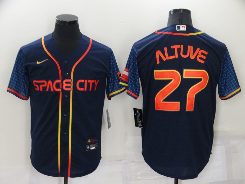 Astros 27 Jose Altuve Navy Nike 2022 City Connect Cool Base Jerseys