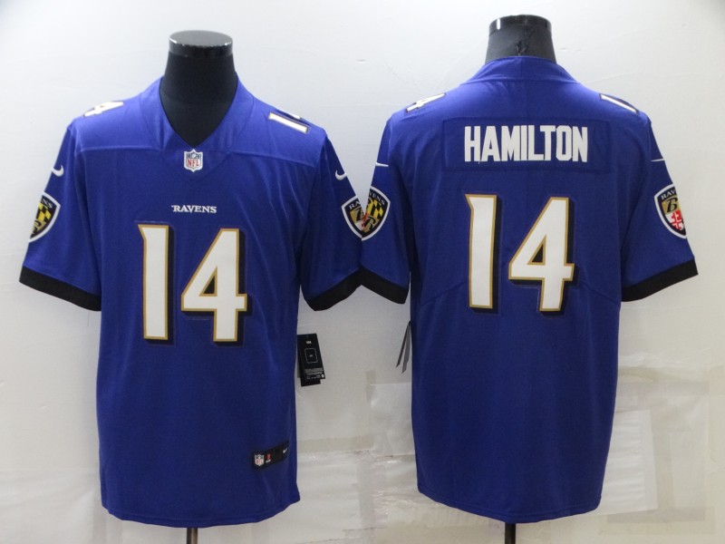 Nike Ravens 14 Kyle Hamilton Purple 2022 NFL Draft Vapor Untouchable Limited Jersey