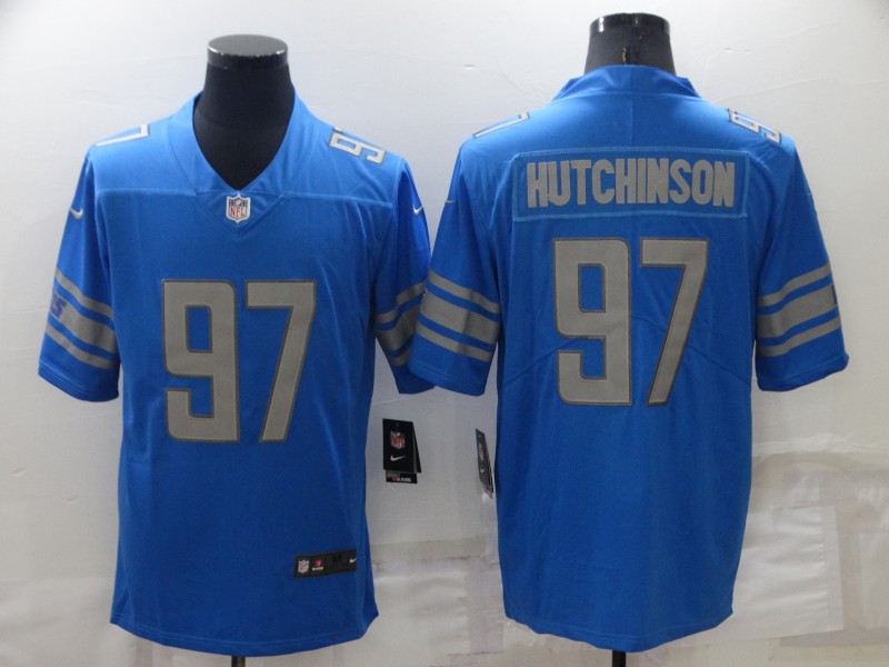 Nike Lions 97 Aidan Hutchinson Blue 2022 NFL Draft Vapor Untouchable Limited Jersey