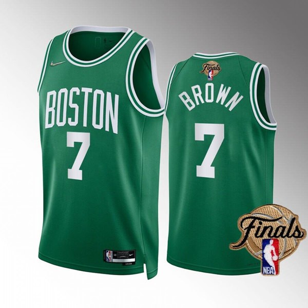 Celtics 7 Jaylen Brown Green 2022 NBA Finals Nike Swingman Jersey