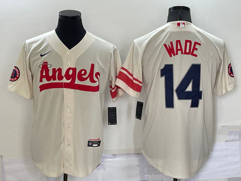Angels 14 Tyler Wade Cream Nike 2022 City Connect Cool Base Jerseys