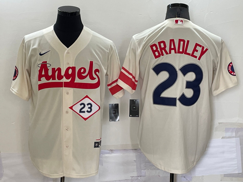 Angels 23 Archie Bradley Cream Nike 2022 City Connect Cool Base Jerseys