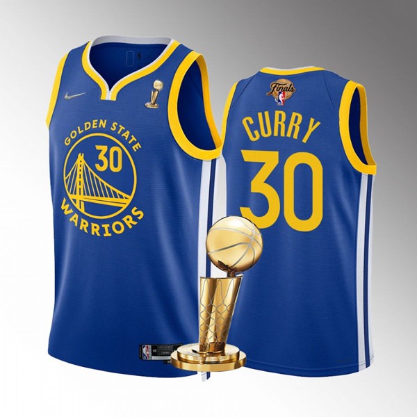 Warriors 30 Stephen Curry Royal Nike 2022 Finals Champions Swingman Jersey