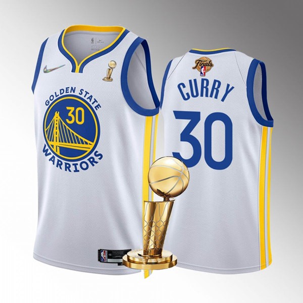 Warriors 30 Stephen Curry White Nike 2022 Finals Champions Swingman Jersey