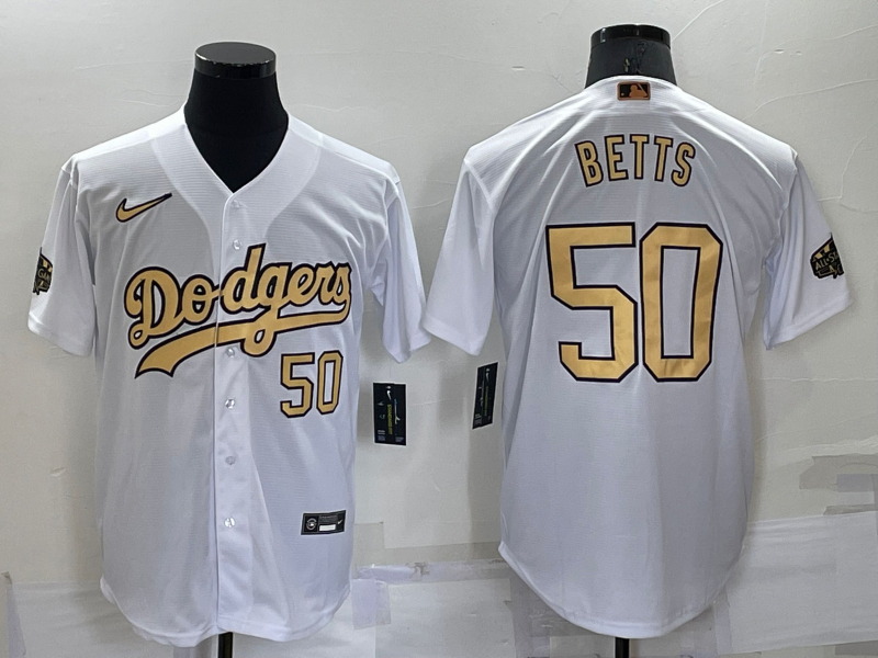 Dodgers 50 Mookie Betts White Nike 2022 MLB All-Star Cool Base Jerseys