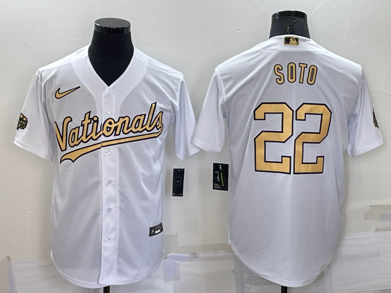 Nationals 22 Juan Soto White Nike 2022 MLB All-Star Cool Base Jersey