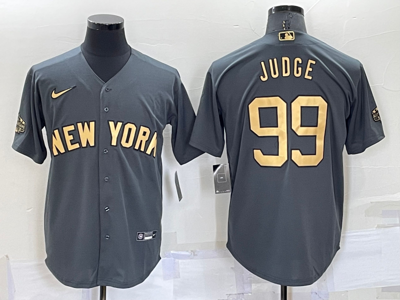 Yankees 99 Aaron Judge Charcoal Nike 2022 MLB All-Star Cool Base Jerseys