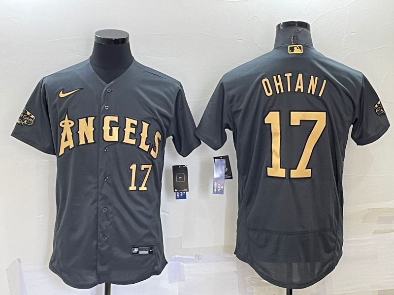 Angels 17 Shohei Ohtani Charcoal Nike 2022 MLB All-Star Flexbase Jerseys