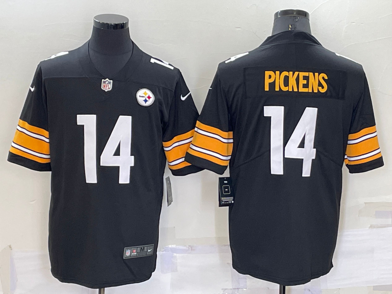 Nike Steelers 14 George Pickens Black 2022 NFL Draft Vapor Limited Jersey