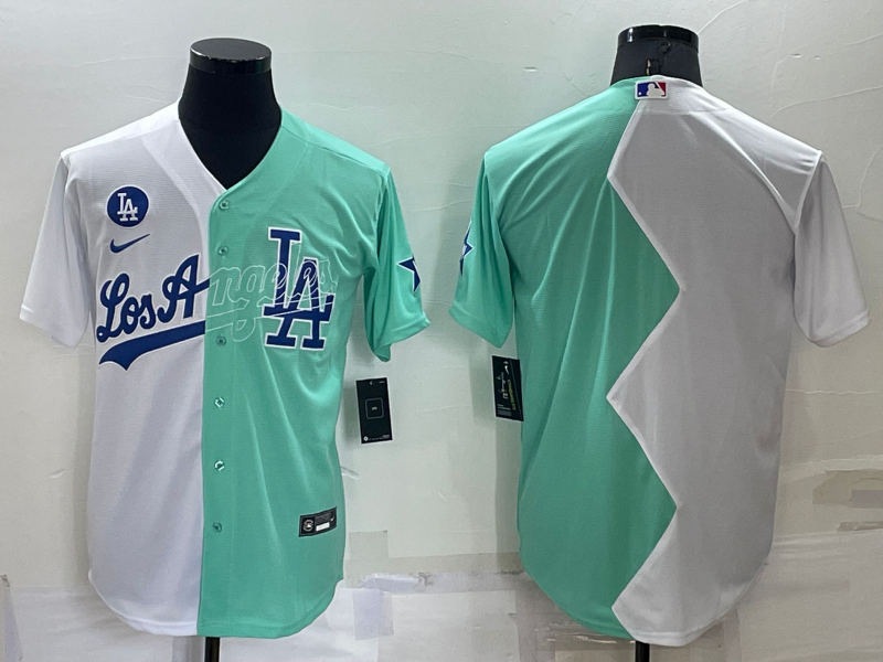 Dodgers Blank White Green Nike Split 2022 MLB All-Star Jersey