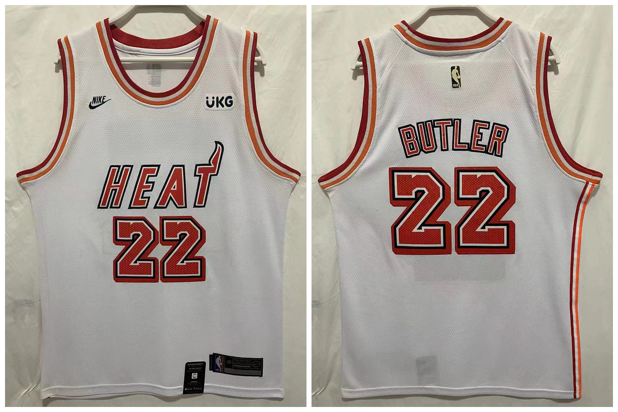Heat 22 Jimmy Butler White Nike Swingman Jersey