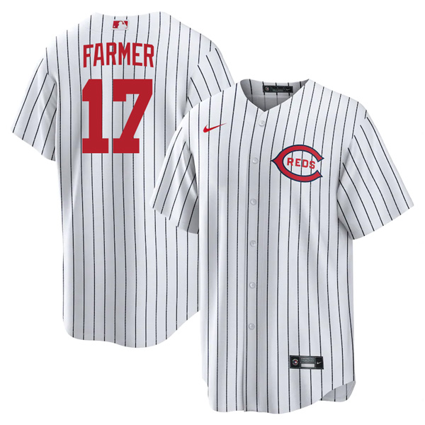 Reds 17 Kyle Farmer White Nike 2022 Field of Dreams Cool Base Jersey