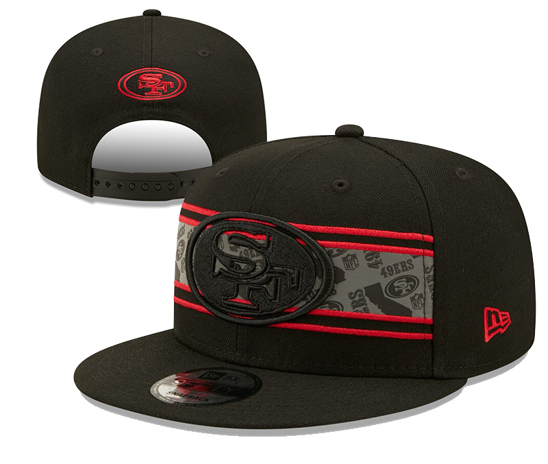 49ers Team Logo Black Adjustable Hat YD
