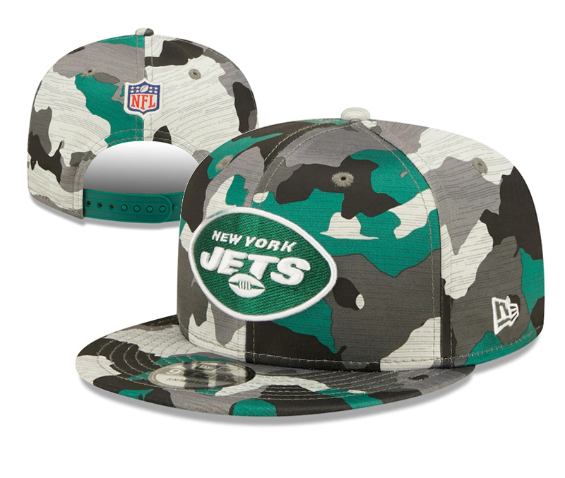 Jets Team Logo Camo Adjustable Hat YD