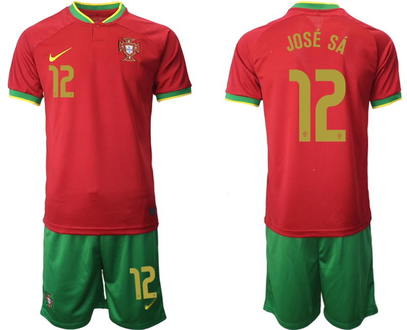 Portugal 12 JOSE SA Home 2022 FIFA World Cup Qatar Soccer Jersey