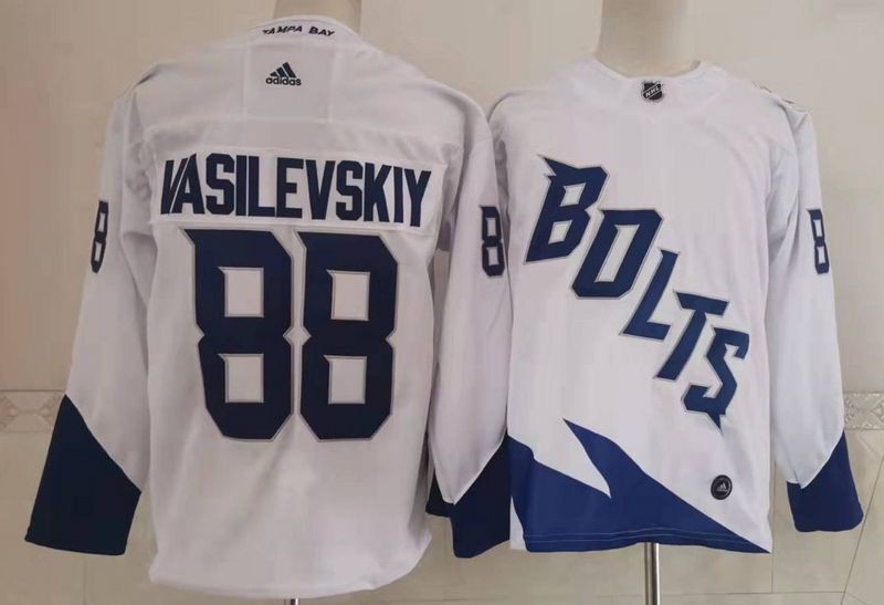 Lightning 88 Andrei Vasilevskiy White Adidas Jersey