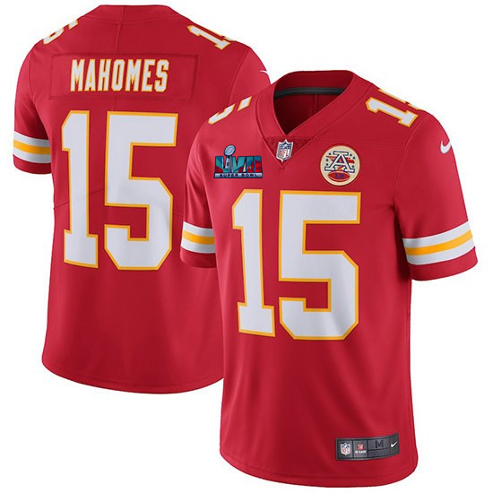 Nike Chiefs 15 Patrick Mahomes Red 2023 Super Bowl LVII Vapor Limited Jersey