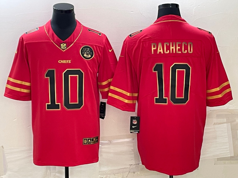 Nike Chiefs 10 Isiah Pacheco Red Gold Vapor Limited Jersey