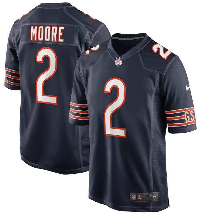 Nike Bears 2 DJ Moore Navy Vapor Untouchable Limited Jersey