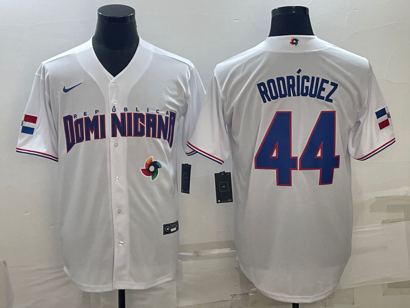 Dominican Republic 44 Julio Rodriguez White Nike 2023 World Baseball Classic Jerseys