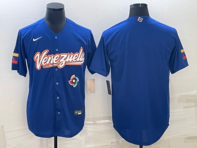 Men's Venezuela Blank Blue 2023 World Baseball Classic Jerseys