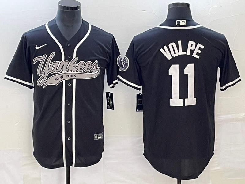 Yankees 11 Anthony Volpe Black Cool Base Jersey