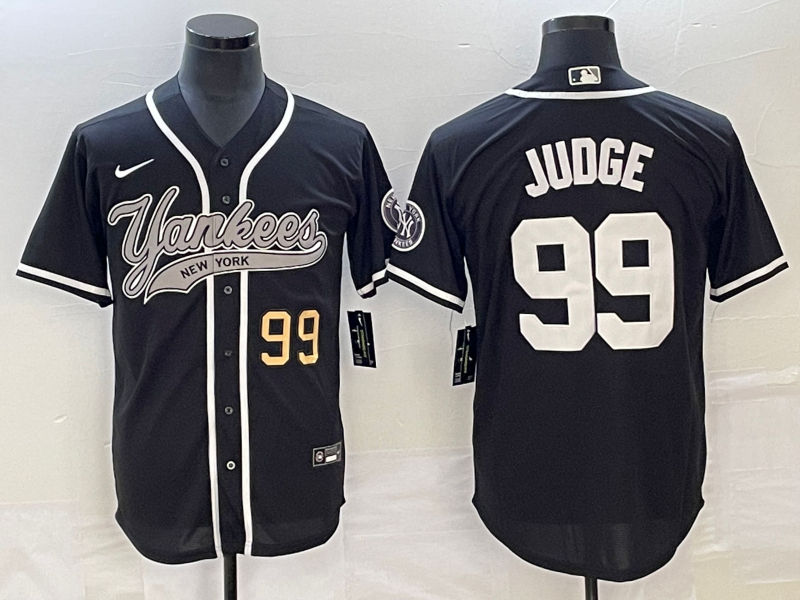 Yankees 99 Aaron Judge Number Black Cool Base Jersey