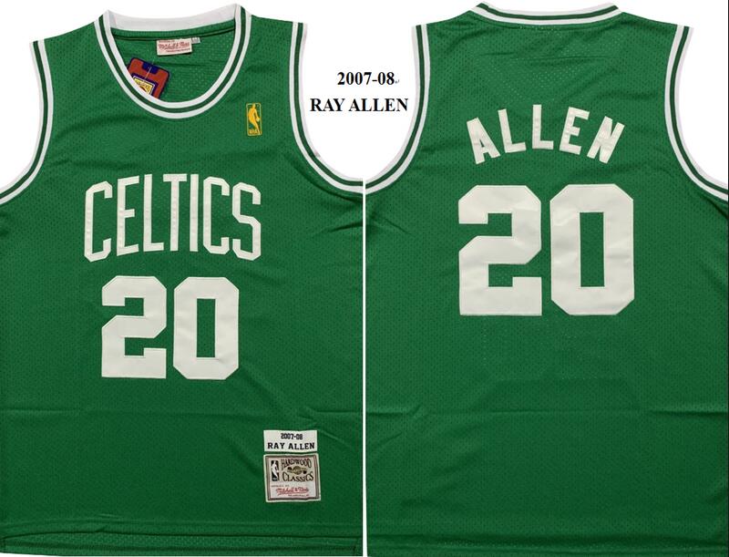 Celtics 20 Ray Allen Green 2007-08 Hardwood Classics Swingman Jersey