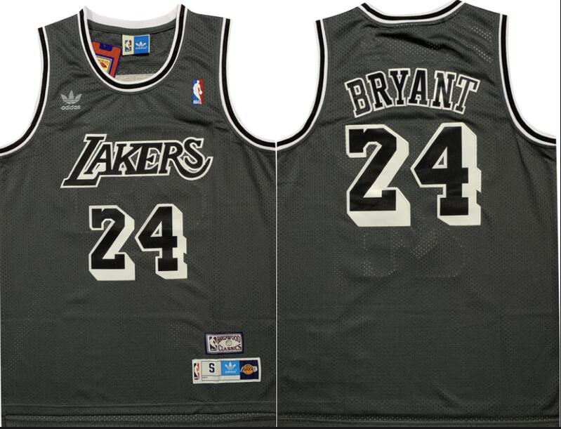 Lakers 24 Kobe Bryant Gray Hardwood Classics Mesh Jersey