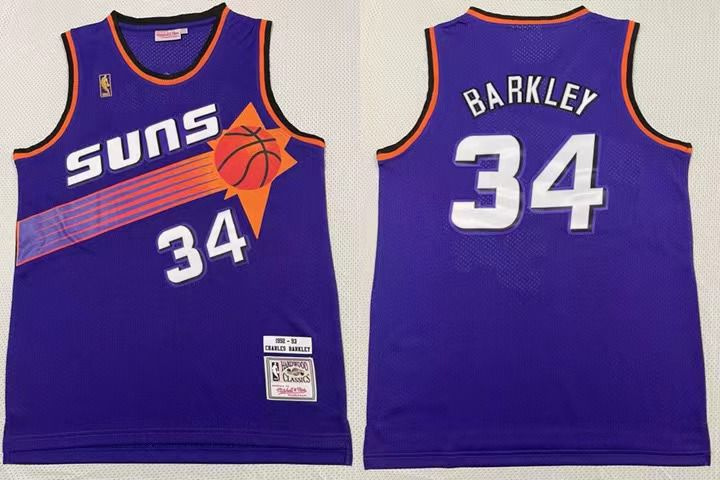 Suns 34 Charles Barkley Purple 1992-93 Hardwood Classics Jersey