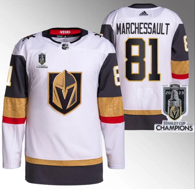 Vegas Golden Knights 81 Jonathan Marchessault White 2023 Stanley Cup Champions Adidas Jersey