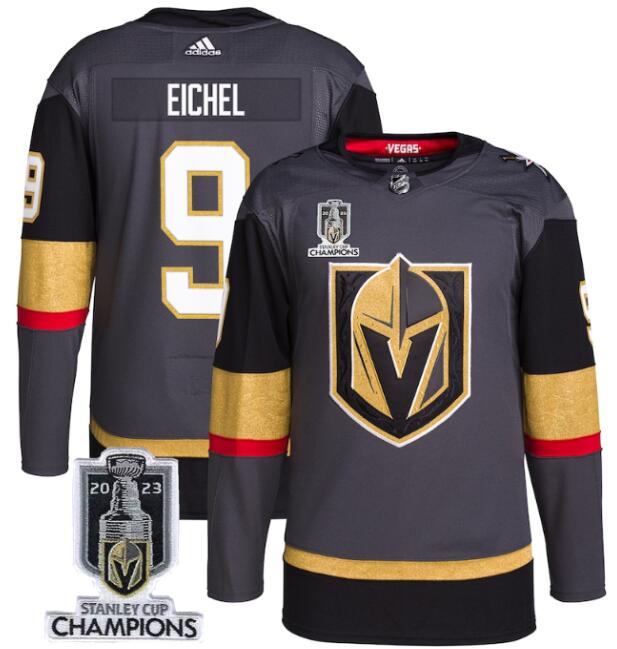 Vegas Golden Knights 9 Jack Eichel Gray 2023 Stanley Cup Champions Adidas Jersey