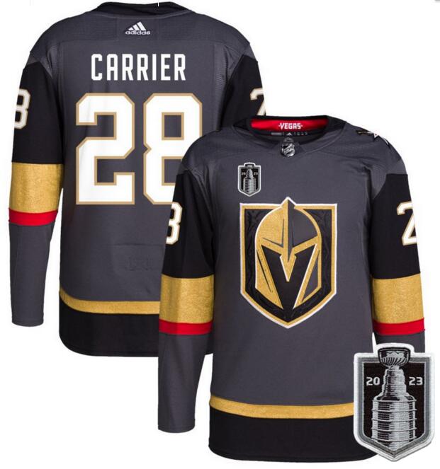 Vegas Golden Knights 28 William Carrier Gray 2023 Stanley Cup Final Adidas Jersey