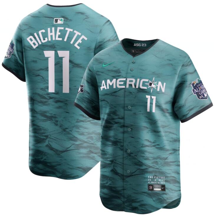 American League 11 Bo Bichette Teal Nike 2023 MLB All-Star Game Jersey