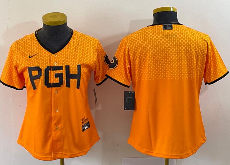 Pirates Blank Gold Women Nike 2023 City Connect Cool Base Jersey