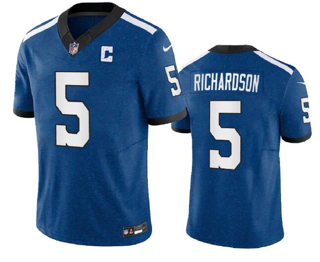 Nike Colts 5 Anthony Richardson Royal F.U.S.E. Vapor Limited C Patch Throwback Jersey