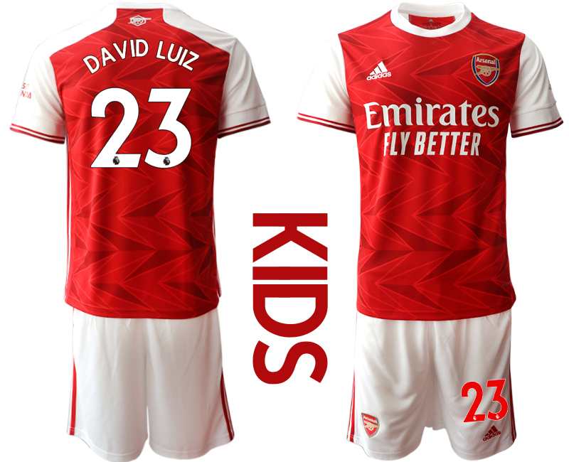 2020-21 Arsenal 23 DAVID LUIZ Youth Home Soccer Jersey