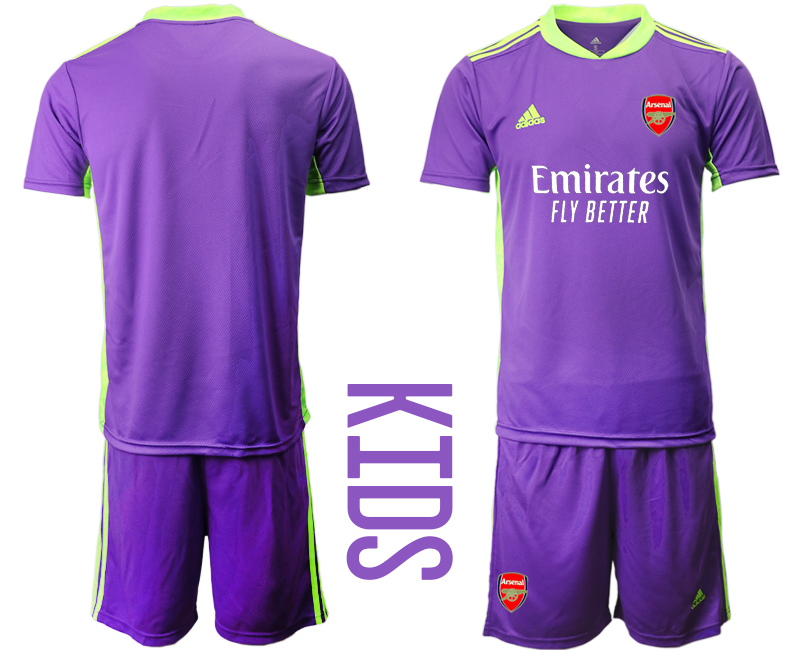 2020-21 Arsenal Purple Youth Goalkeeper Soccer Jersey