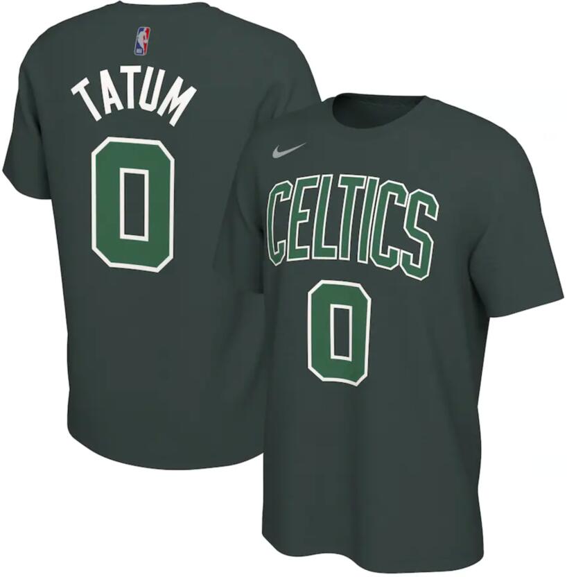 Men's Boston Celtics Jayson Tatum Nike Green 2020-21 Earned Edition Name & Number T-Shirt