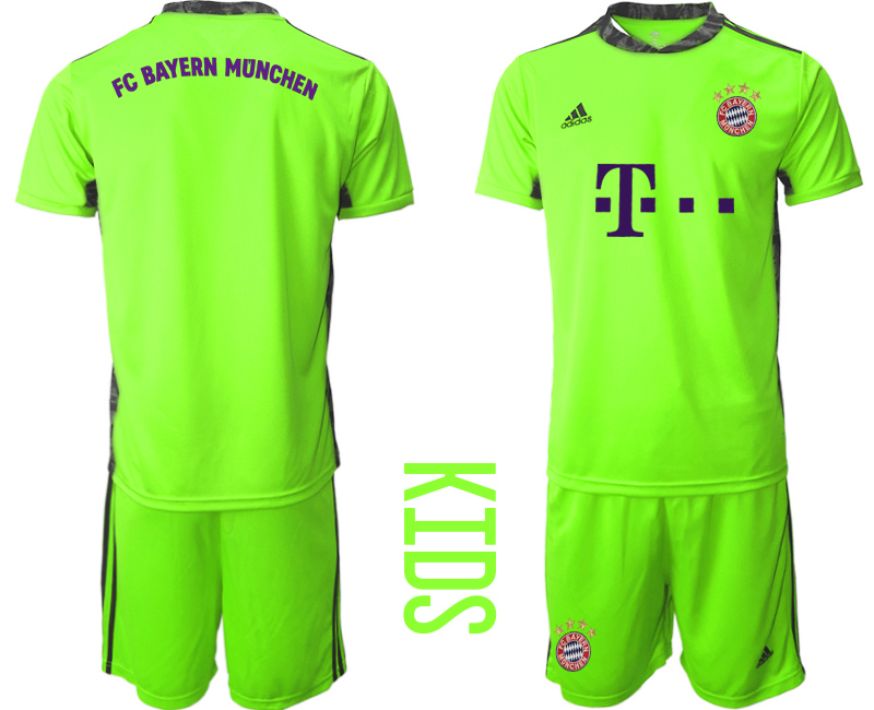 2020-21 Bayern Munich Fluorescent Green Youth Goalkeeper Soccer Jersey