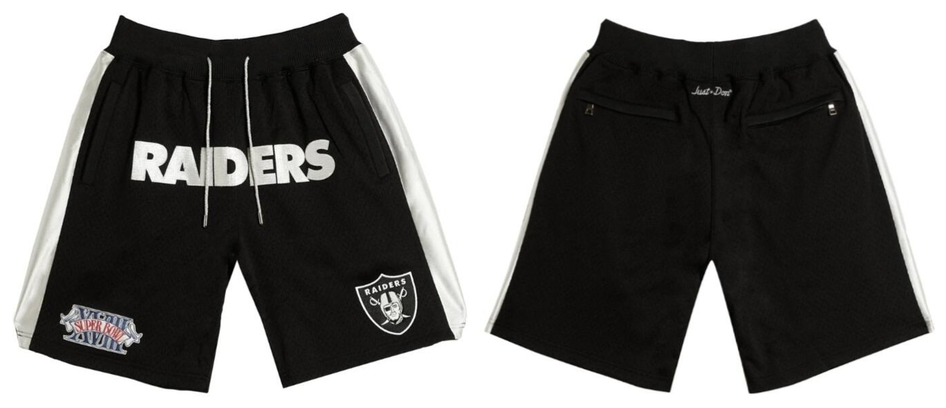 Men's Las Vegas Raiders Black Just Don With Pocket Shorts