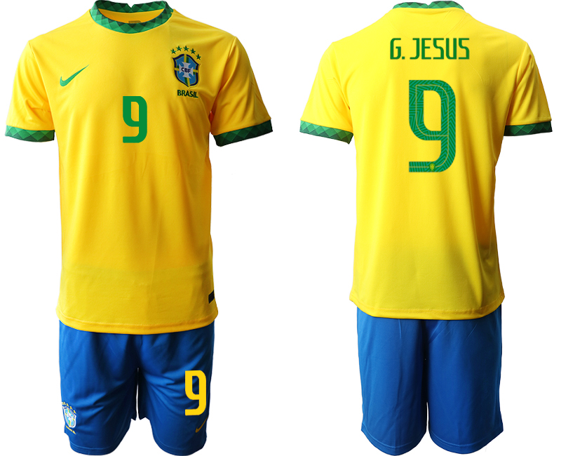 2020-21 Brazil 9 G.JESUS Home Soccer Jersey
