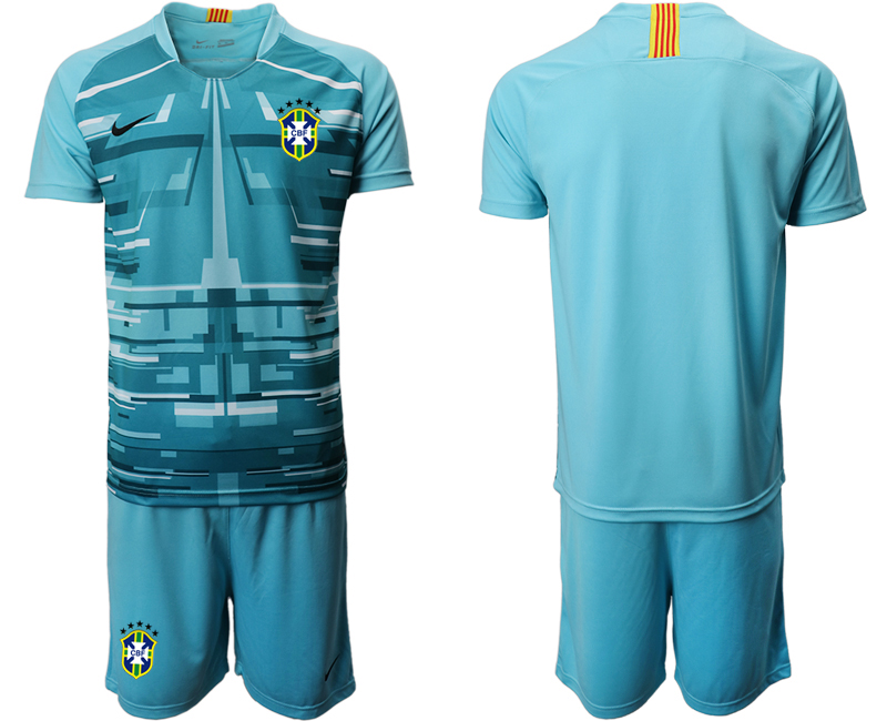2020-21 Brazil Blue Goalkeeper Soccer Jersey
