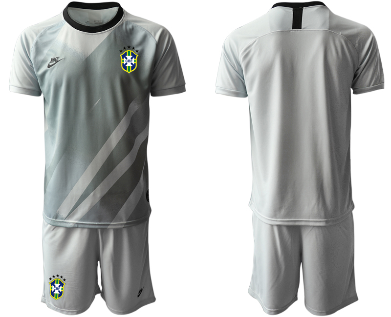 2020-21 Brazil Gray Goalkeeper Soccer Jersey