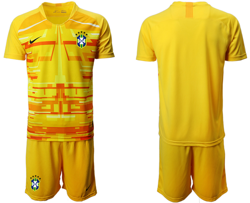 2020-21 Brazil Yellow Goalkeeper Soccer Jersey