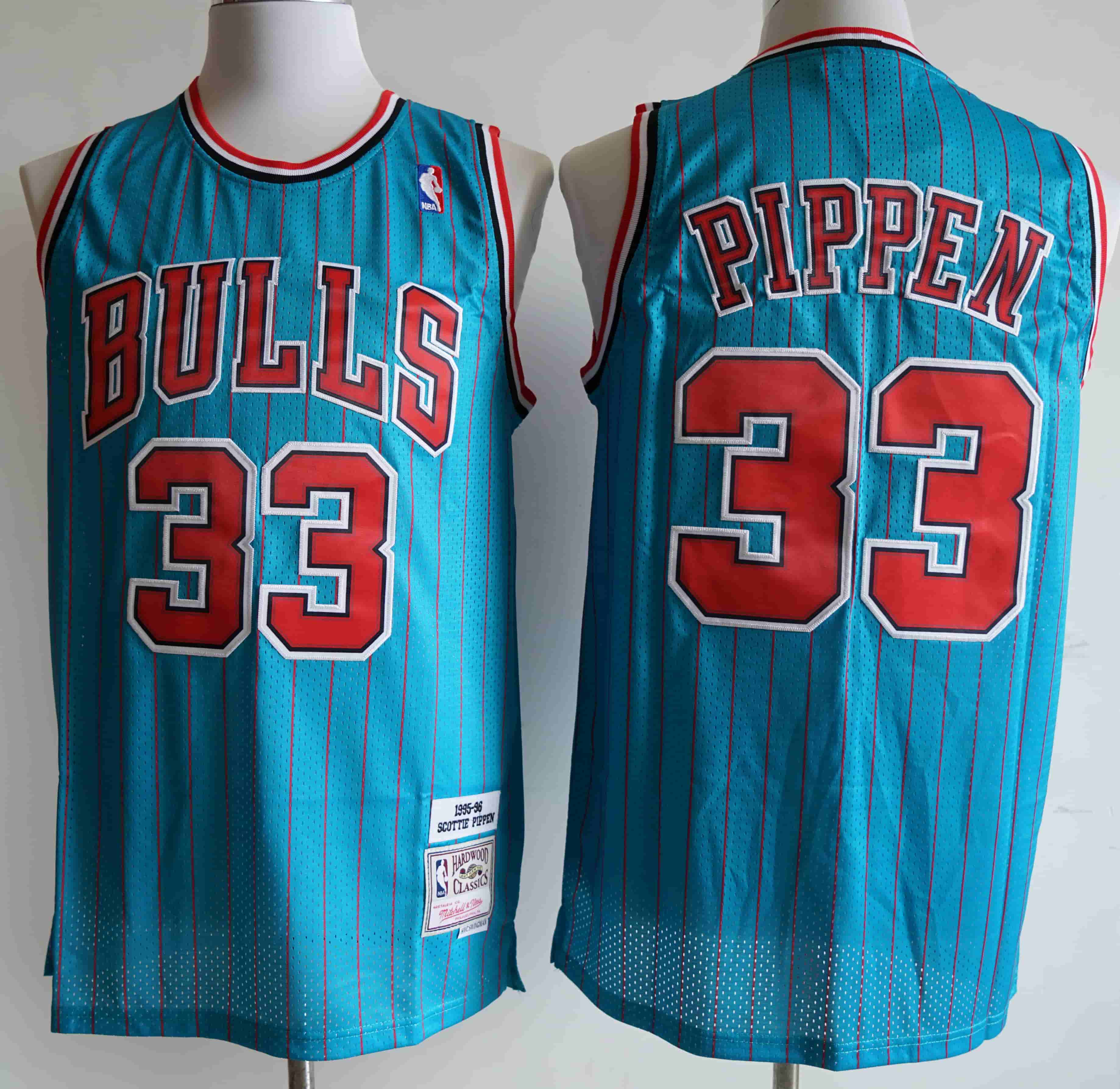 Bulls 33 Scottie Pippen Blue 1995-96 Hardwood Classics Swingman Jersey