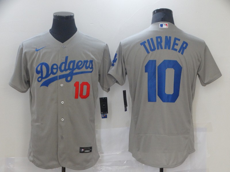 Dodgers 10 Justin Turner Gray 2020 Nike Flexbase Jersey