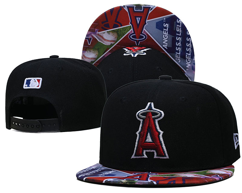 Angels Team Logos Black Adjustable Hat LH